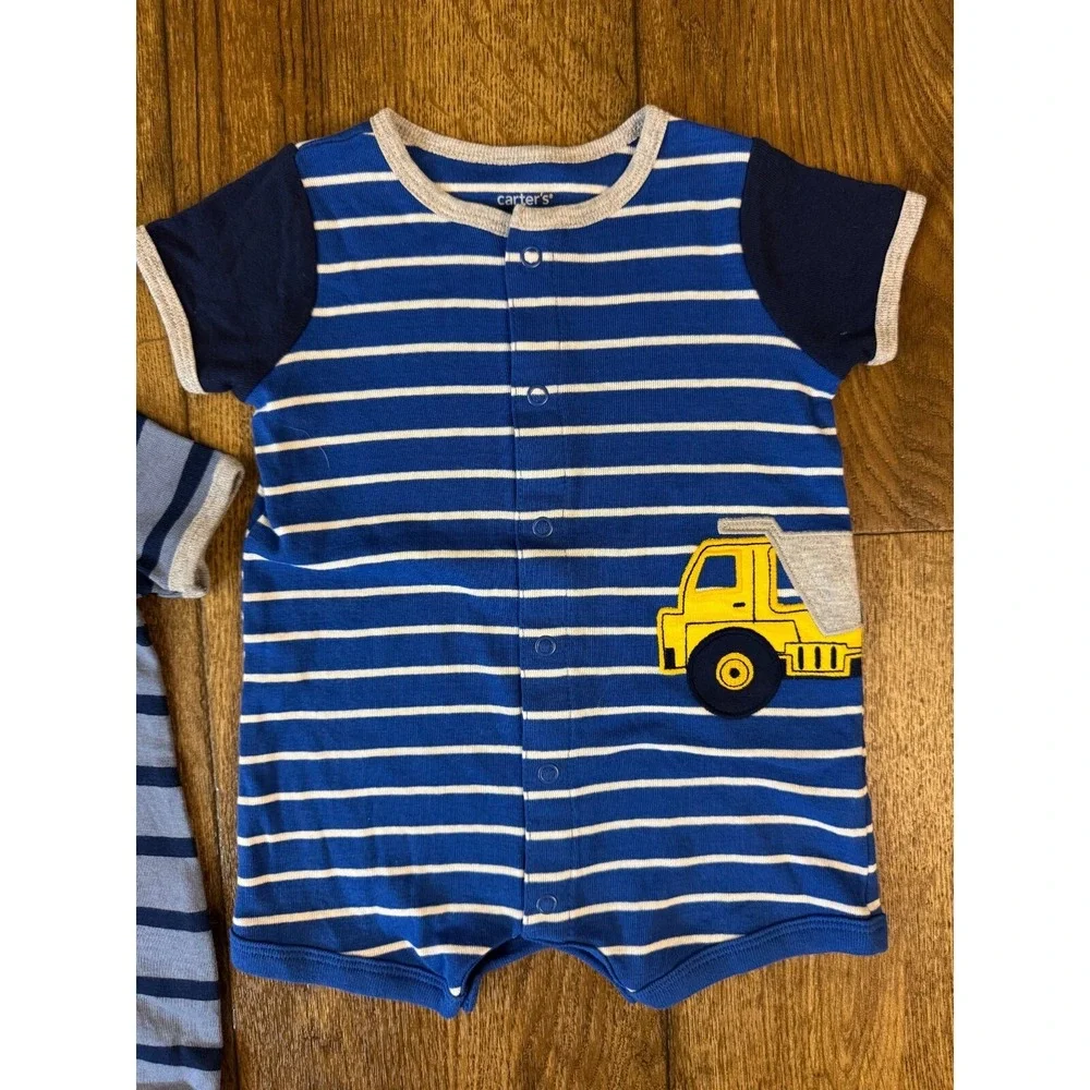 Carters Baby Boy Rompers 3 Months Summer‎ Clothes Lot Outfits Shorts Dump Truck